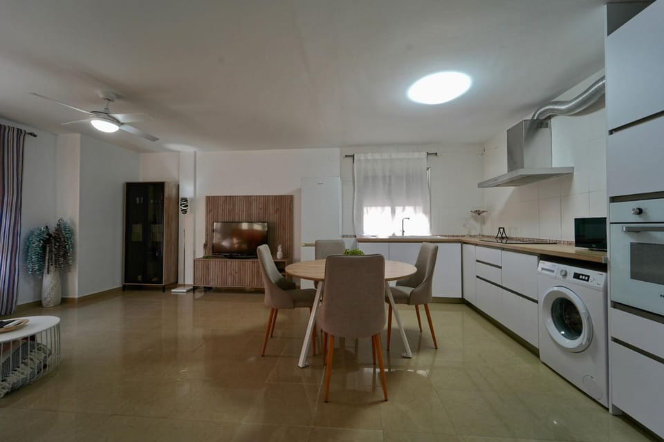 Living room, kitchen