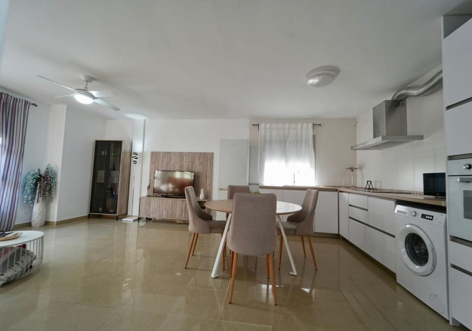 Living room, kitchen