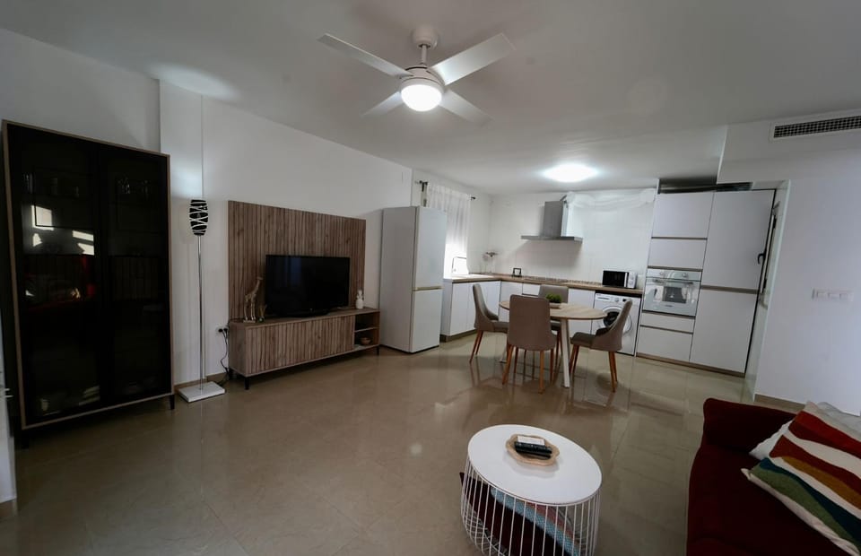 Living room, kitchen