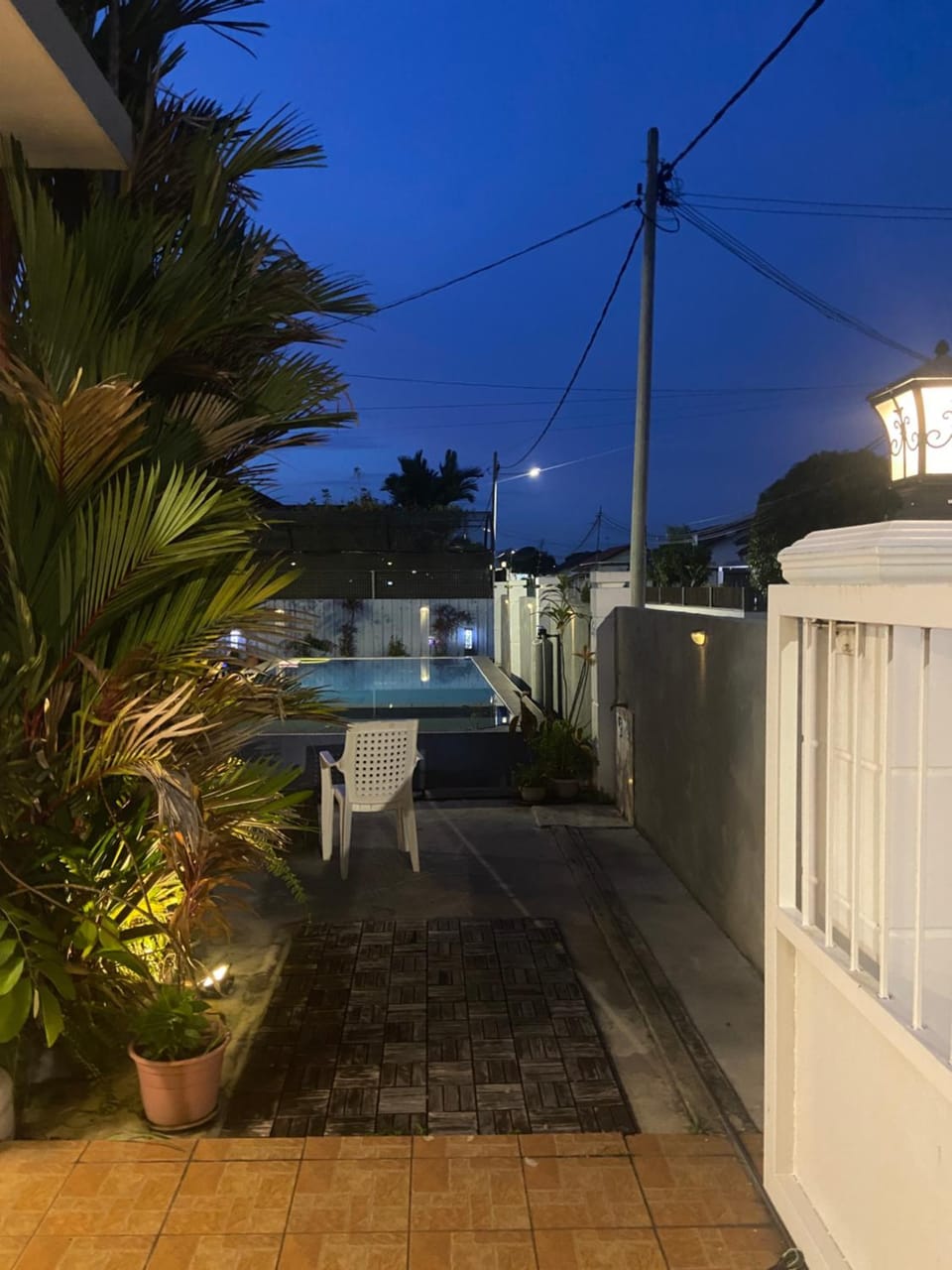 Property building, Night, Pool view, Swimming pool