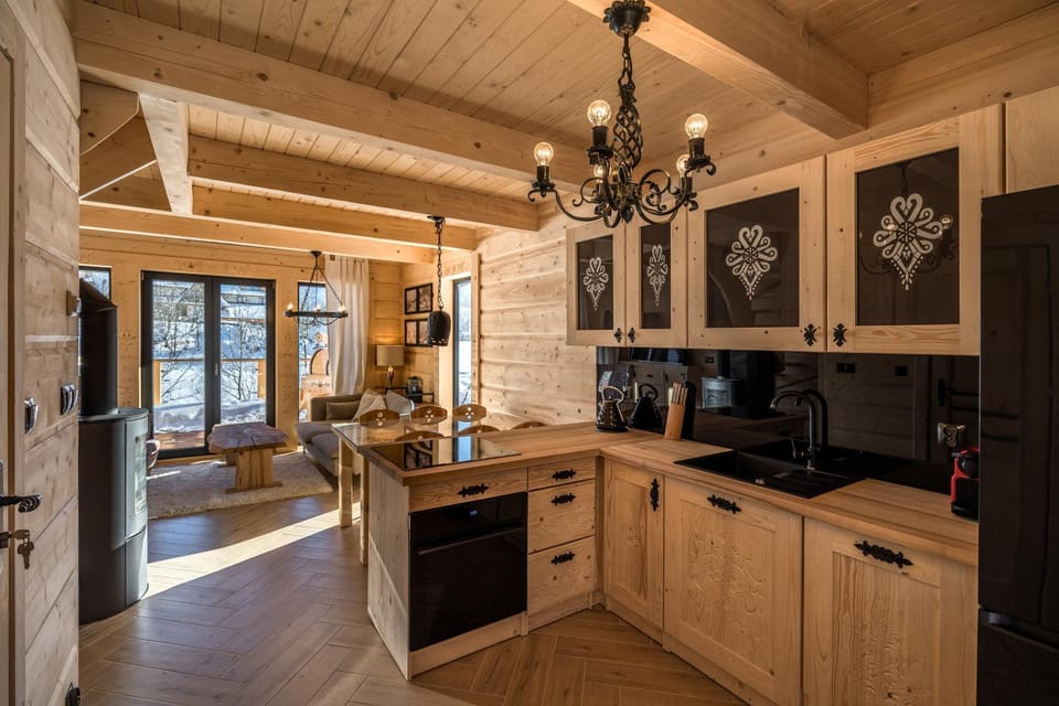Kitchen or kitchenette, Living room, stove