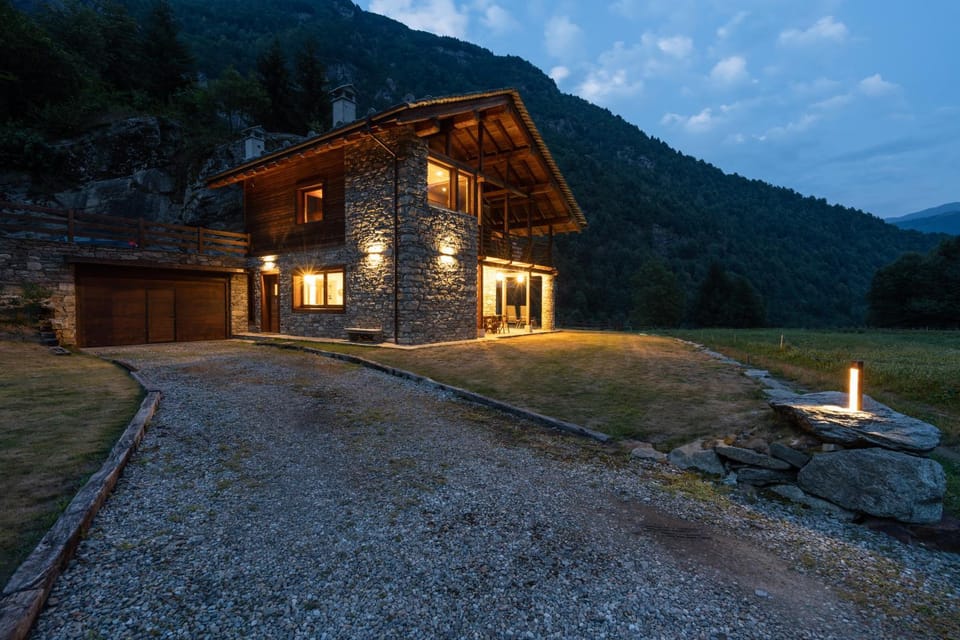 Property building, Night, Natural landscape, Mountain view