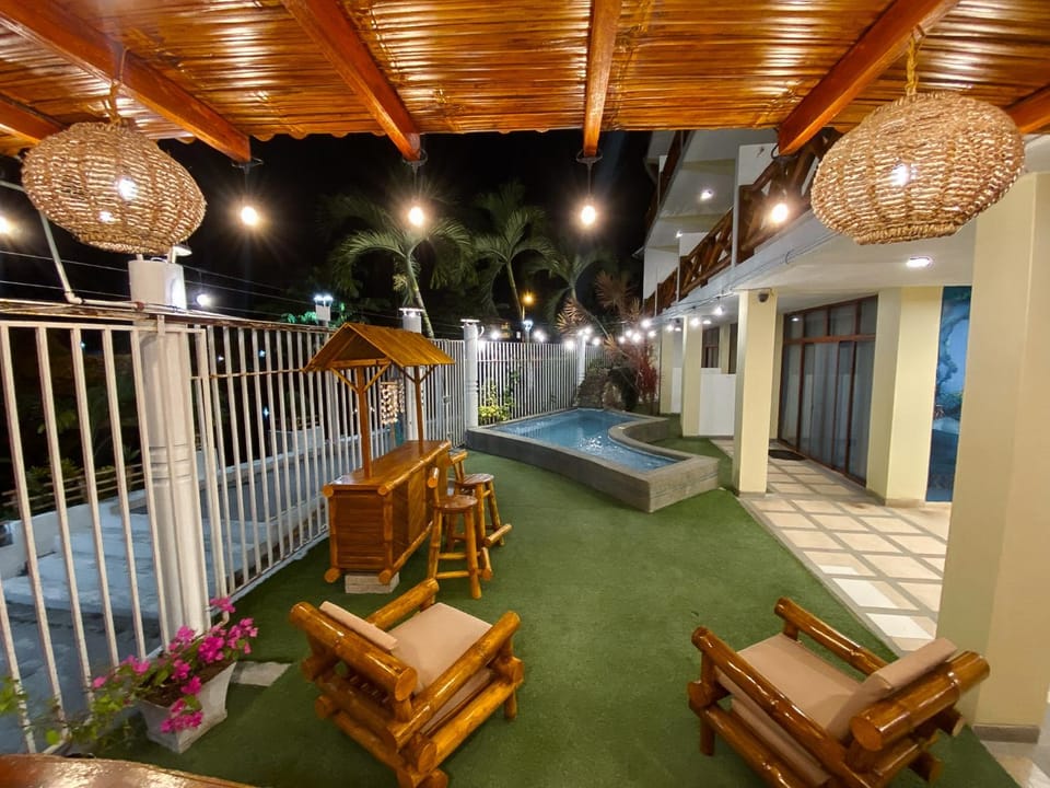 Patio, Night, Hot Tub, Pool view, Swimming pool