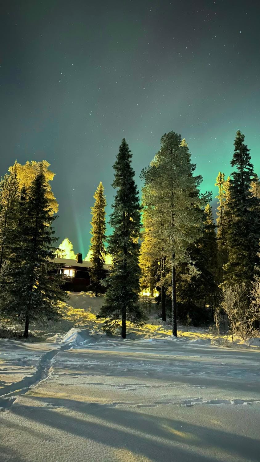 Night, Natural landscape, Winter