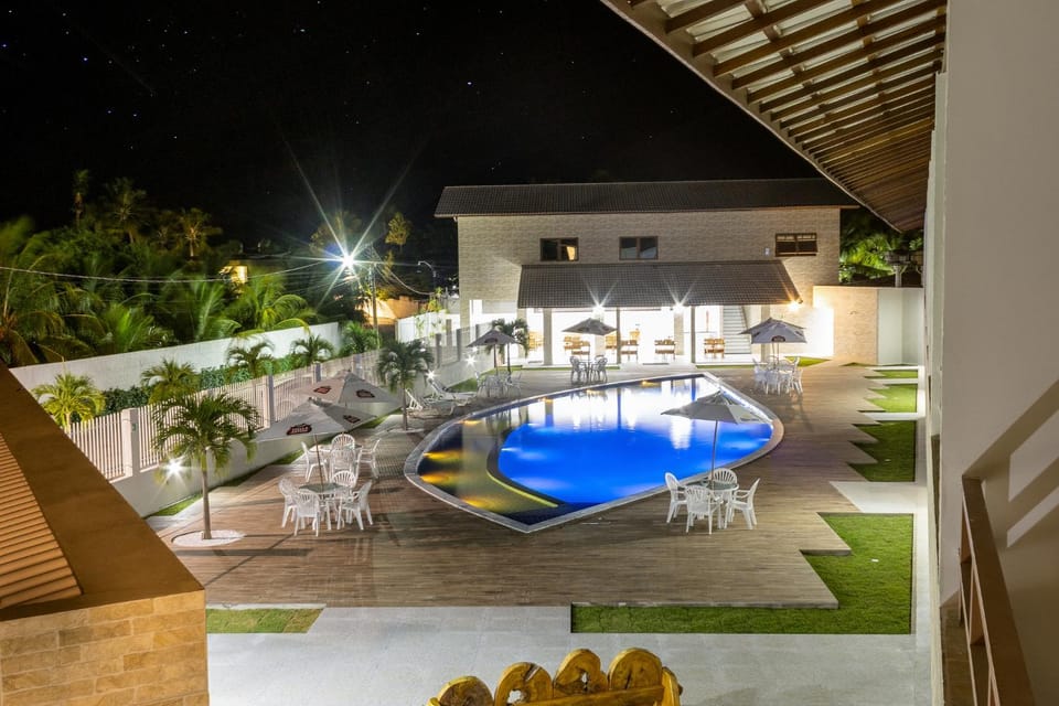 Night, Pool view, Swimming pool
