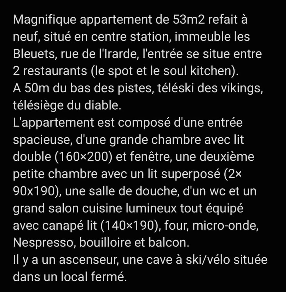 Appartement Centre Station, refait à neuf - Les 2 Alpes - 53m - 6 pers Apartment in Les Deux Alpes