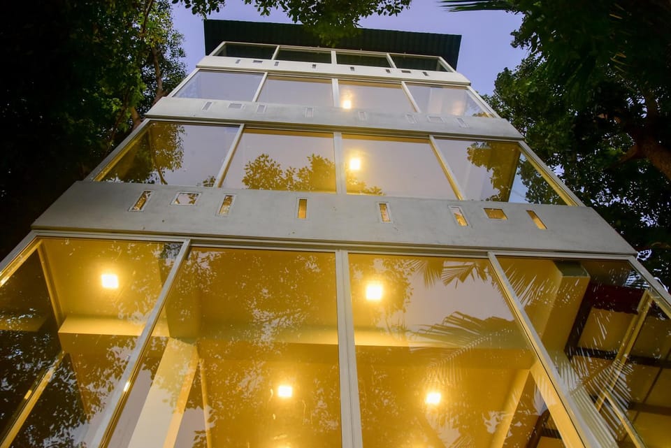 Property building, Facade/entrance, Sunset