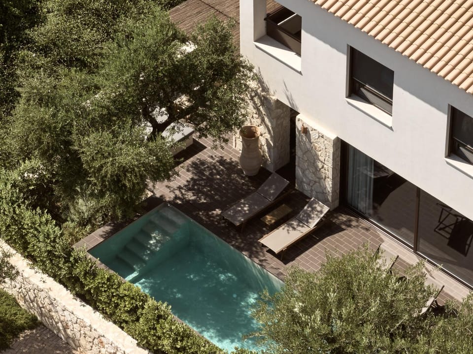 Property building, Day, Natural landscape, Pool view, Swimming pool, sunbed