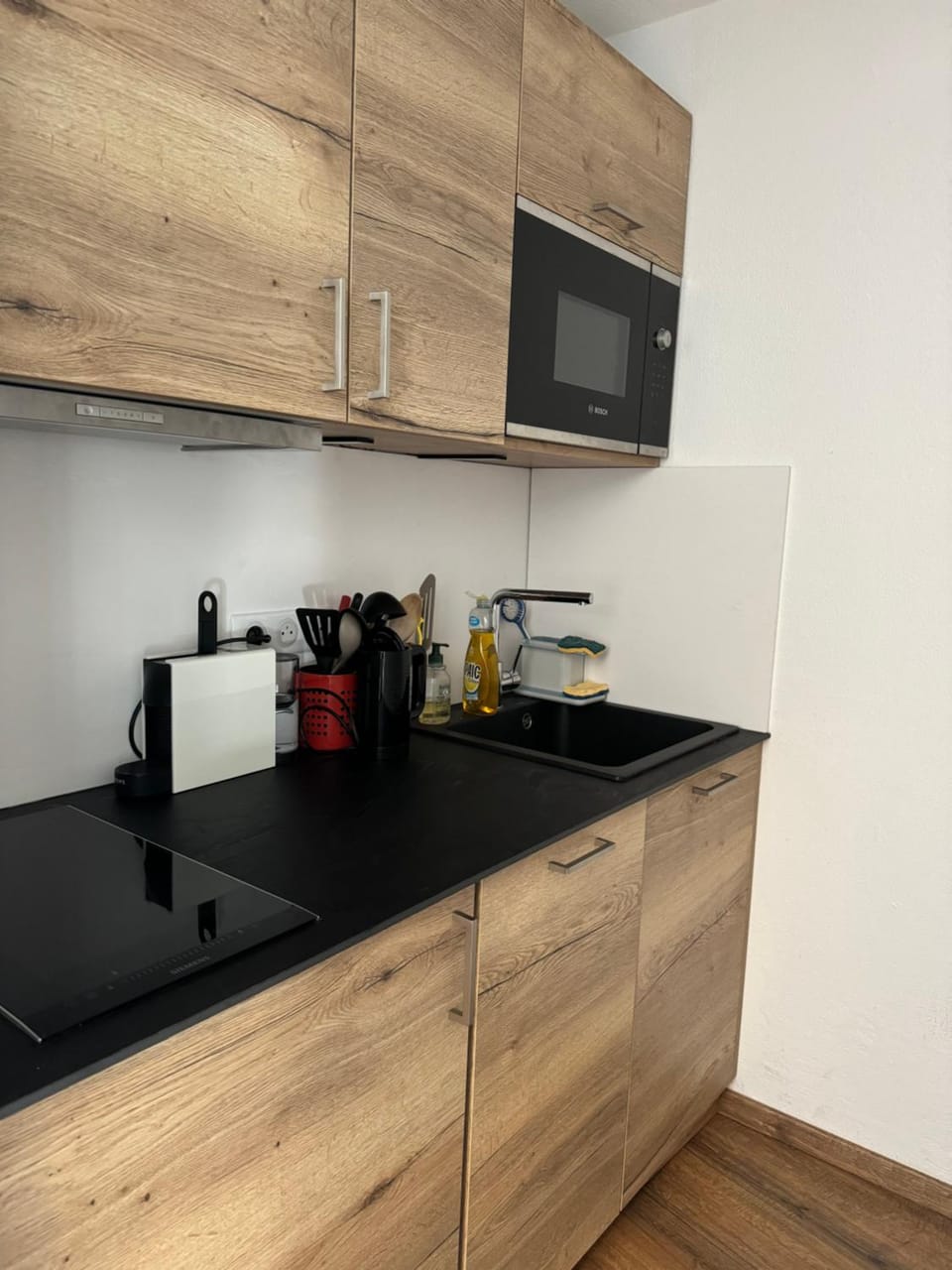 Kitchen or kitchenette, stove, kitchen