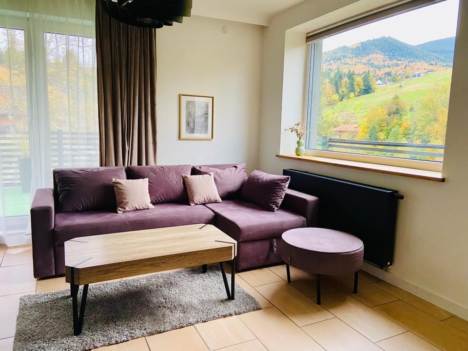 Natural landscape, Living room, Seating area, Mountain view