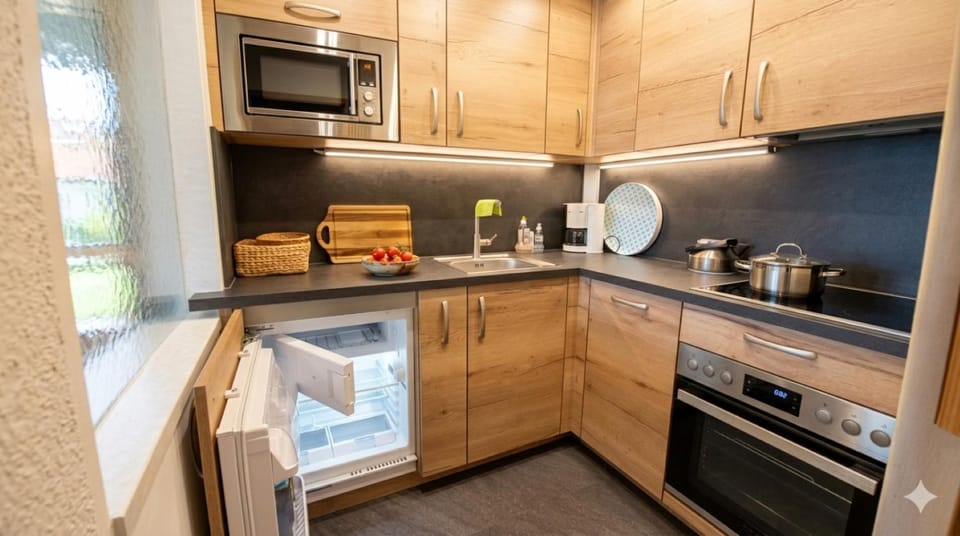 Kitchen or kitchenette, dishwasher, oven, stove, toaster