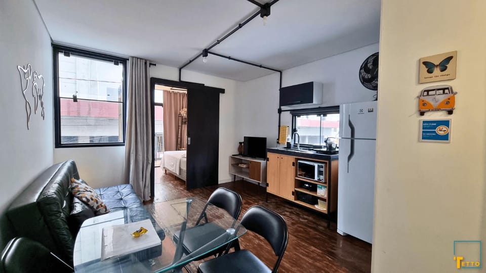 Kitchen or kitchenette, Living room, Dining area