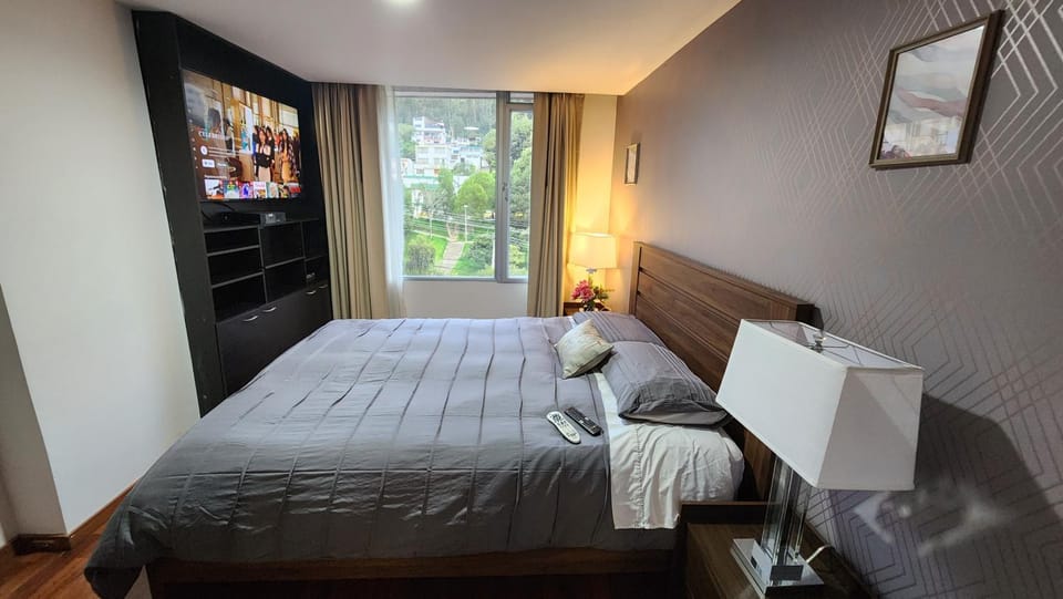 600 Excelente Vista panoramica,piscina,sauna,seguridad 24h,acojedor,confortable,Excellent panoramic view, swimming pool, private security 24h comfortable and cozy Apartment in Quito