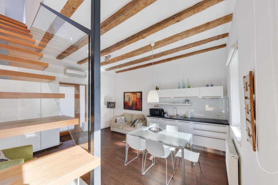 Kitchen or kitchenette, Living room, Dining area