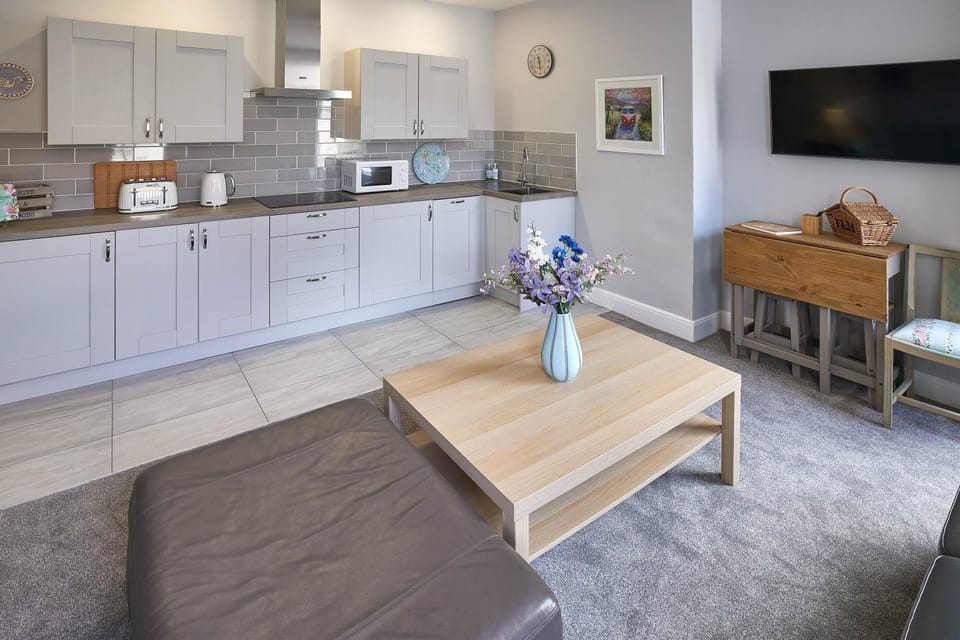 Living room, kitchen