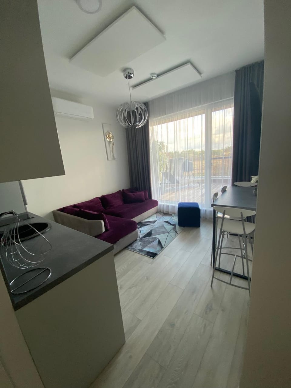 Living room, kitchen