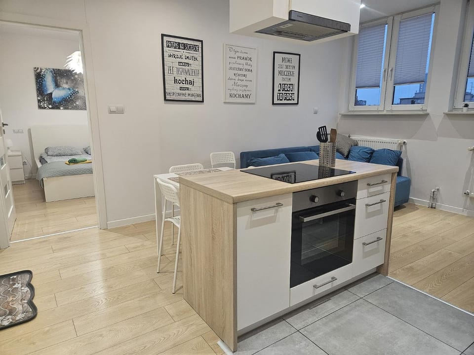 Kitchen or kitchenette, oven, stove