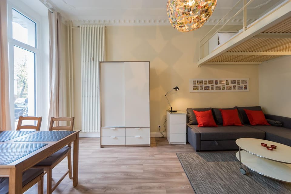 Seating area, wardrobe
