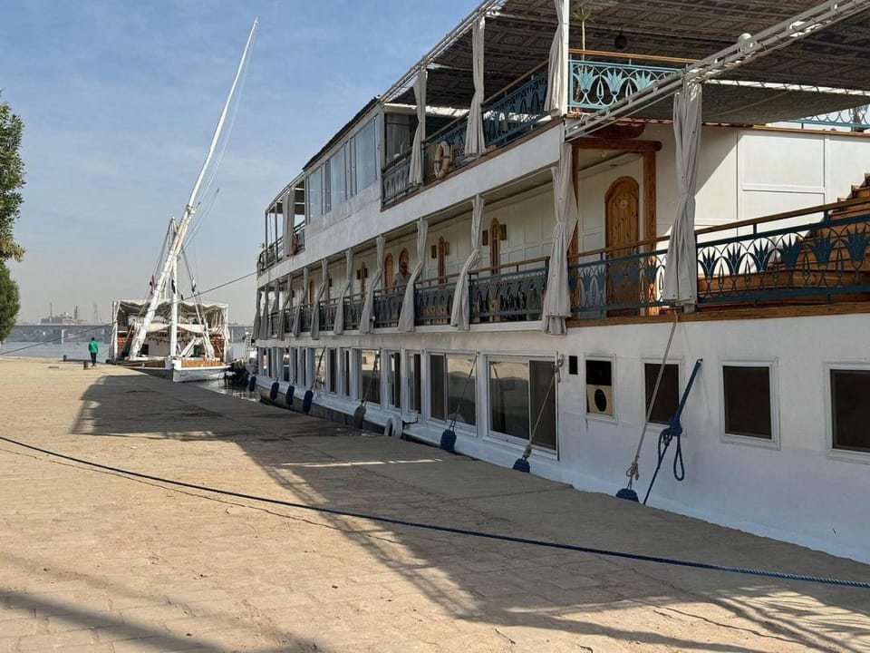 Embrace 1 Nile Sailing Dahabiya Docked boat in Luxor