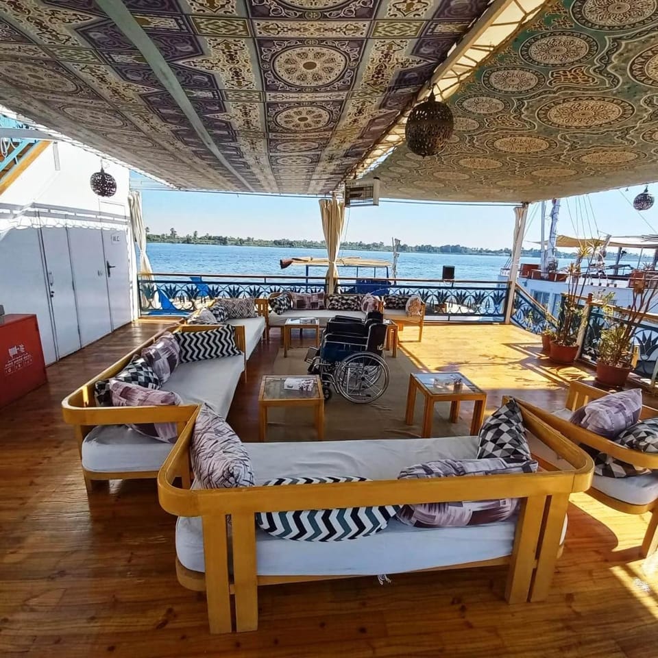 Embrace 1 Nile Sailing Dahabiya Docked boat in Luxor