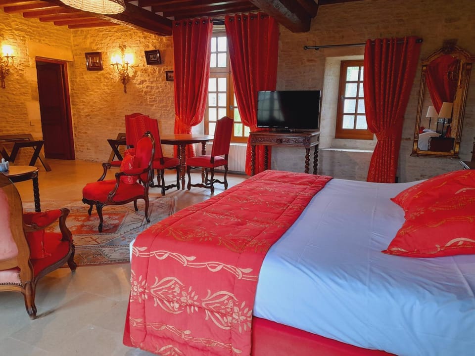 Property building, Seating area, Bedroom