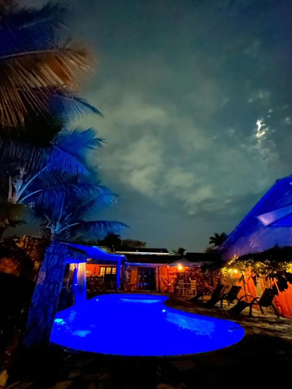 Night, Natural landscape, Pool view, Swimming pool