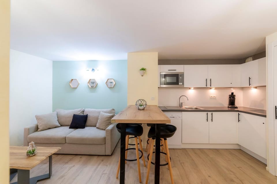 Living room, kitchen