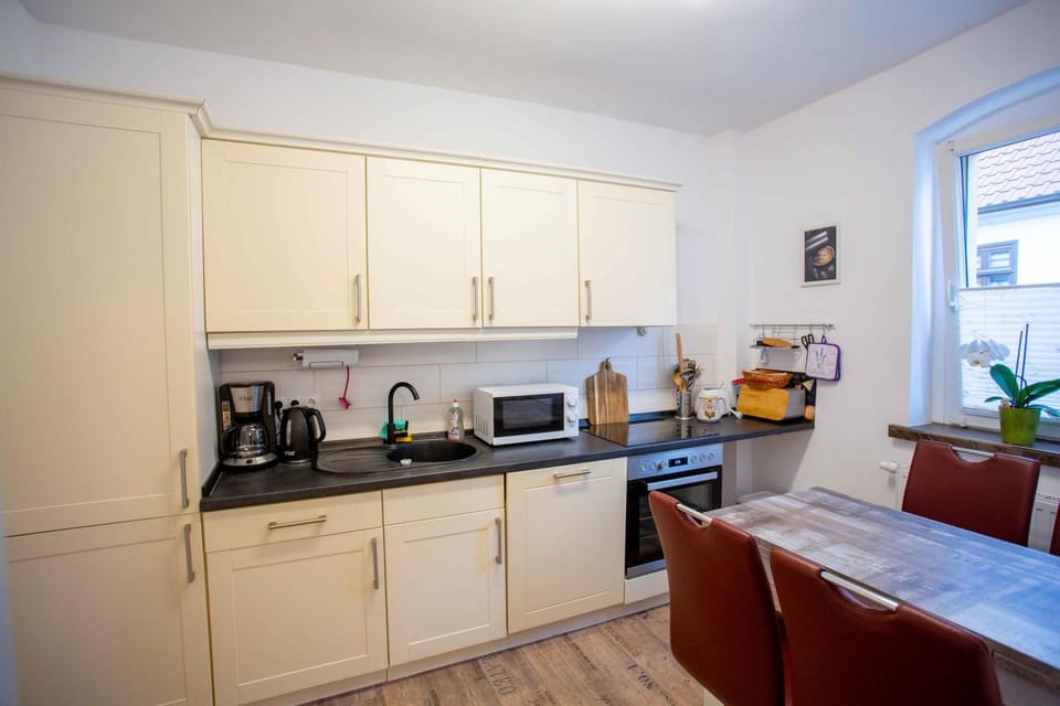 Dining area, Quiet street view, dishwasher, microwave, kitchen