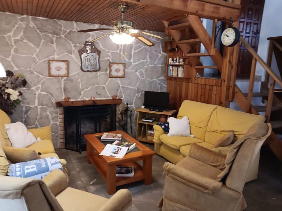 Living room, fireplace