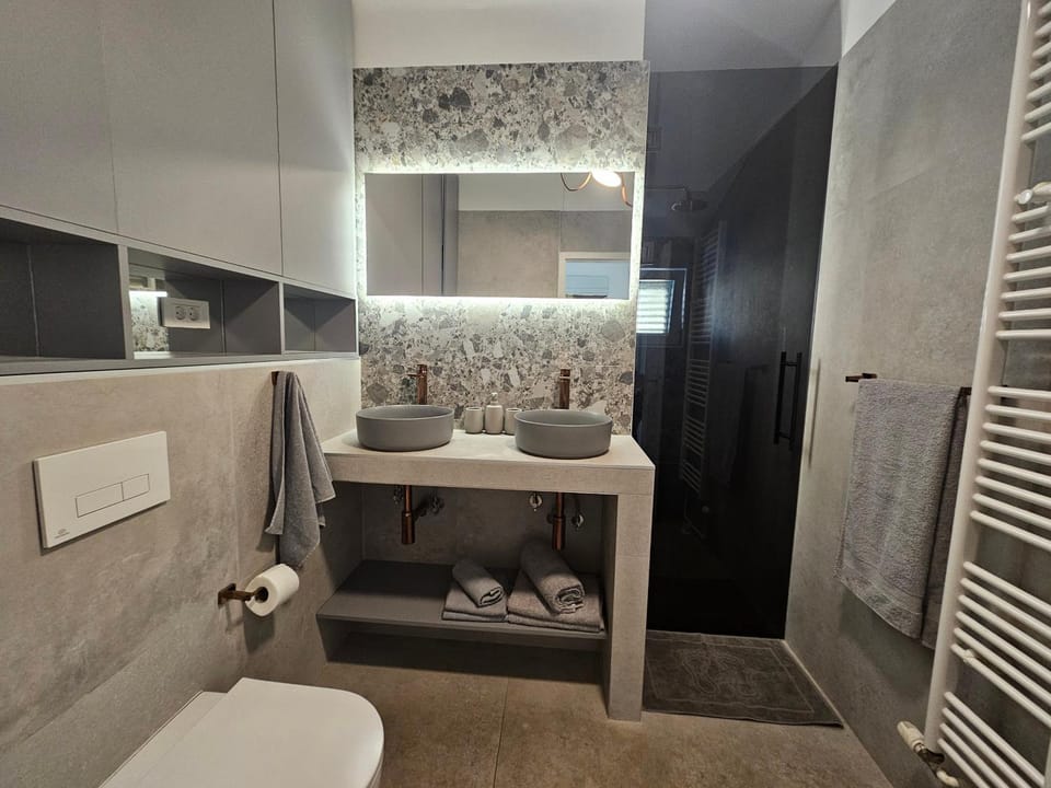 Shower, Toilet, Bathroom, towels