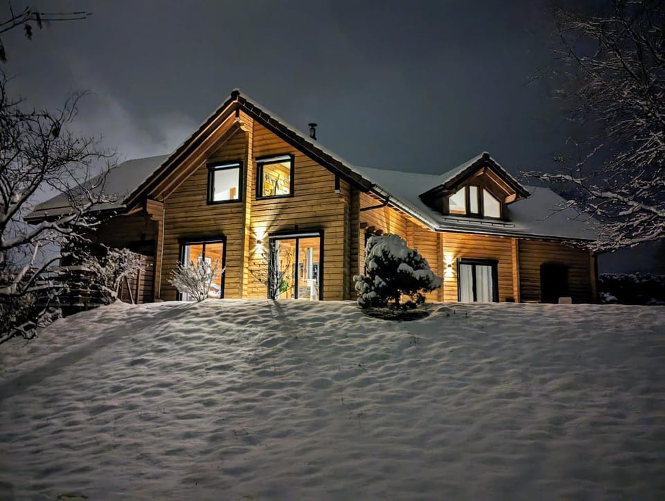 Property building, Night, Winter