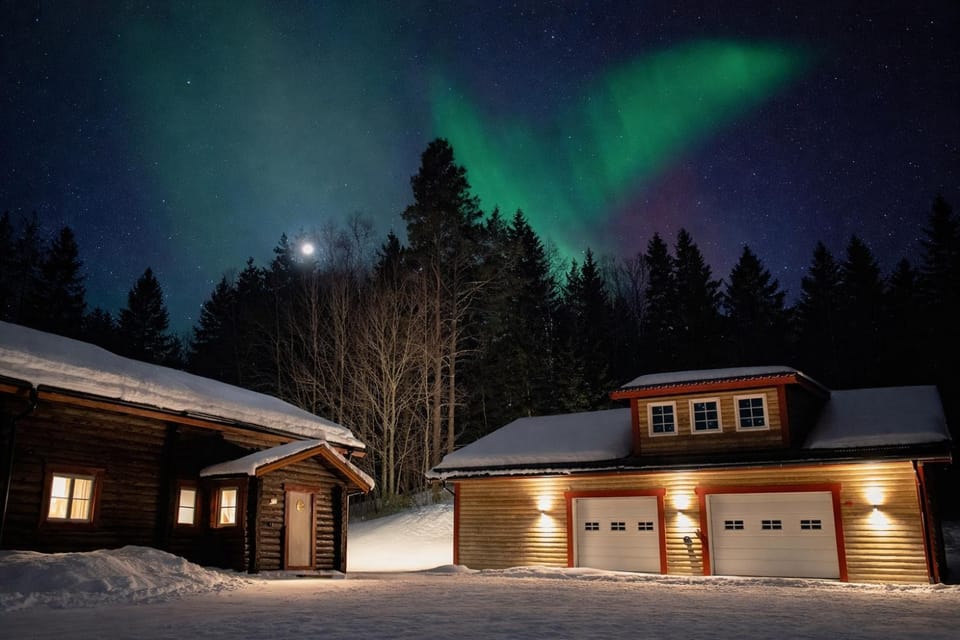 Property building, Night, Natural landscape, Winter