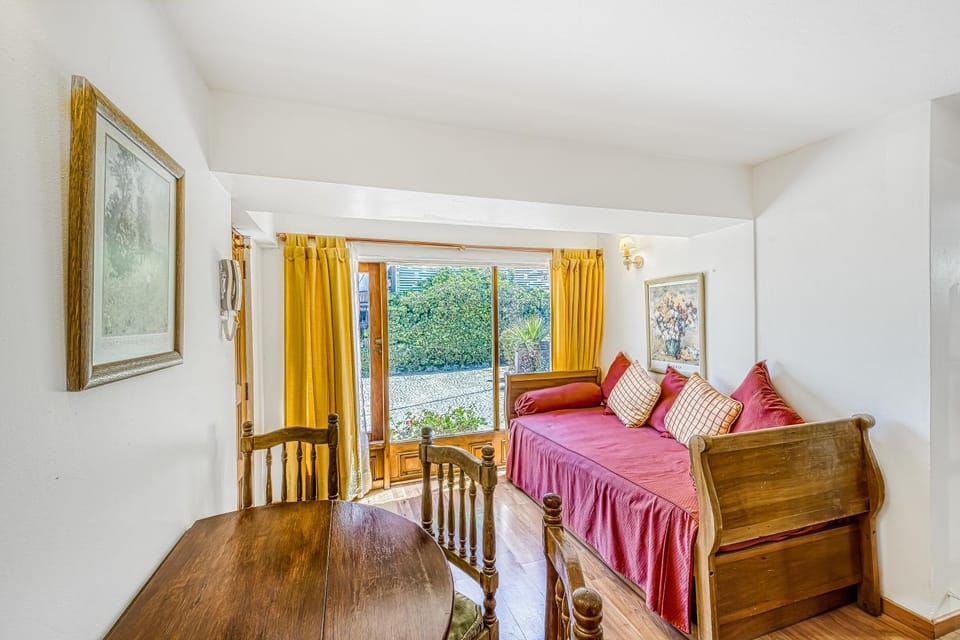 Living room, Seating area, Garden view