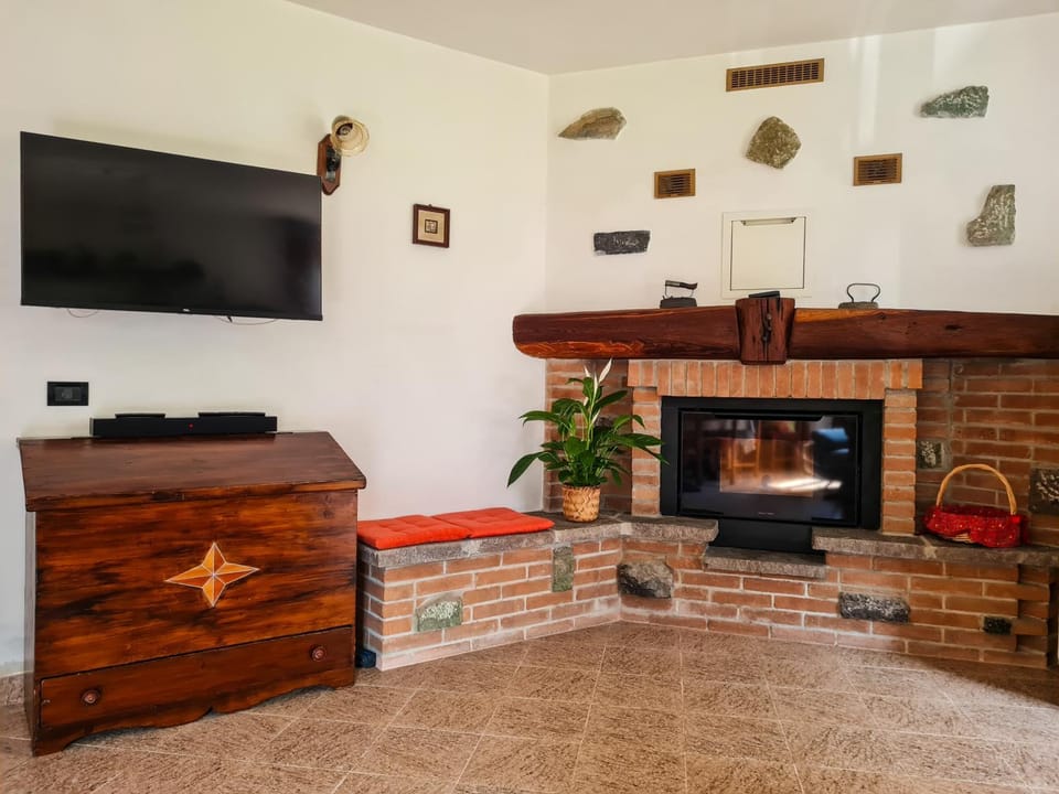 Living room, fireplace