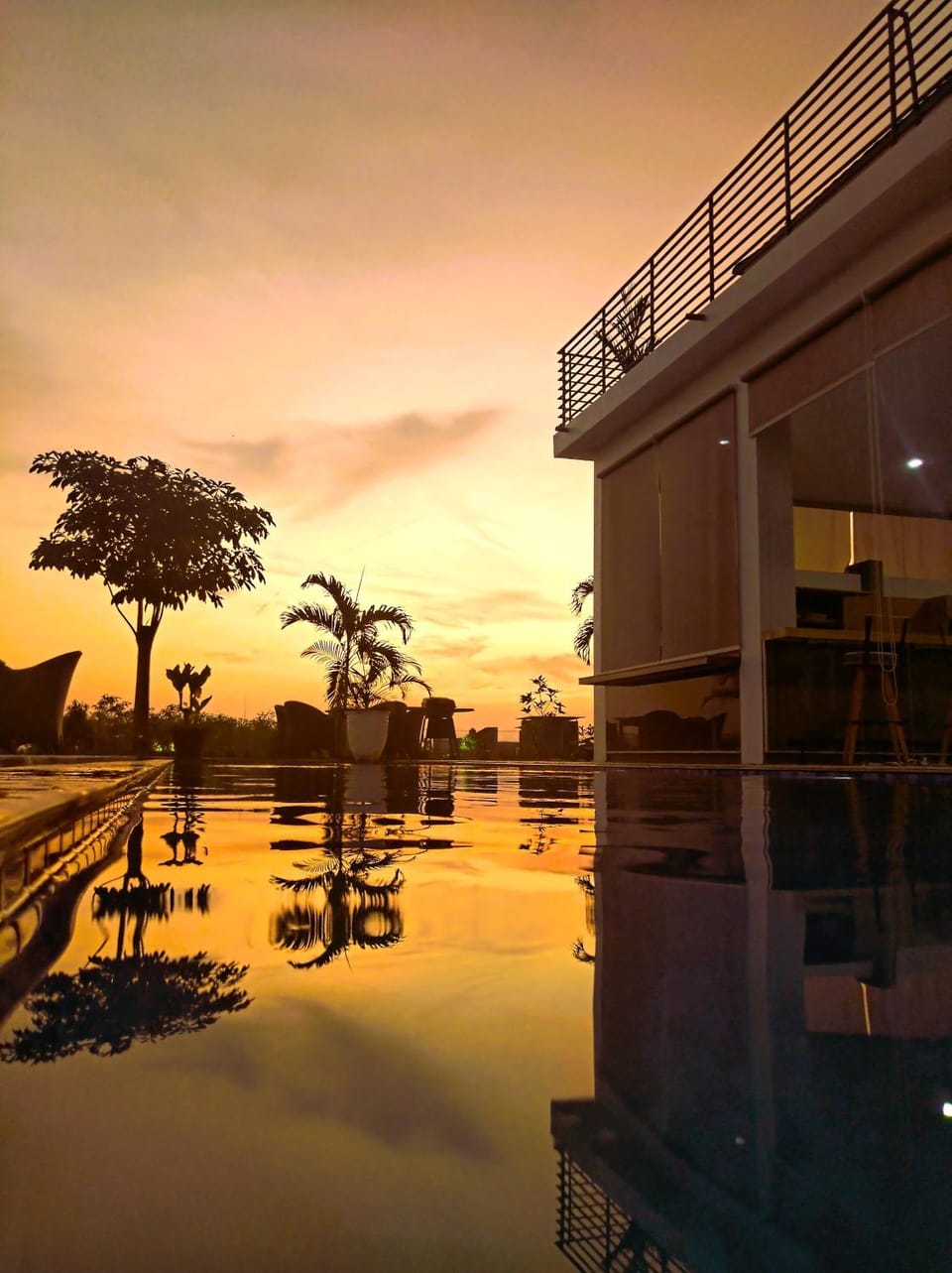 Swimming pool, Sunset
