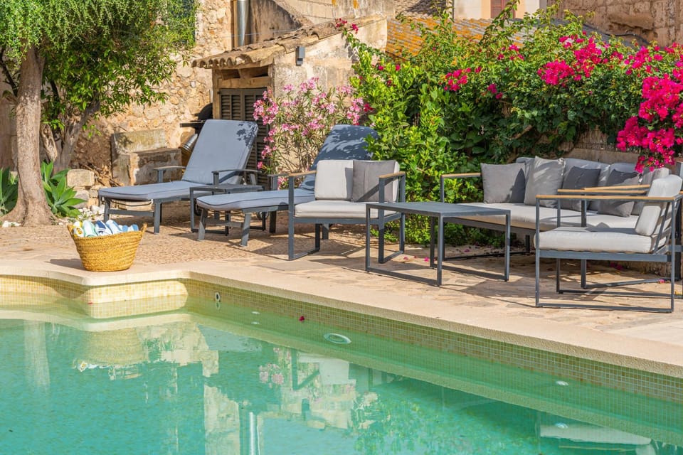 Property building, Living room, Swimming pool