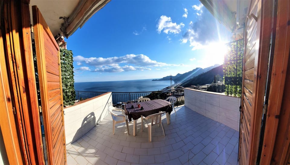 Patio, Day, Natural landscape, View (from property/room), Balcony/Terrace, Living room, Seating area, Dining area, Mountain view, Sea view