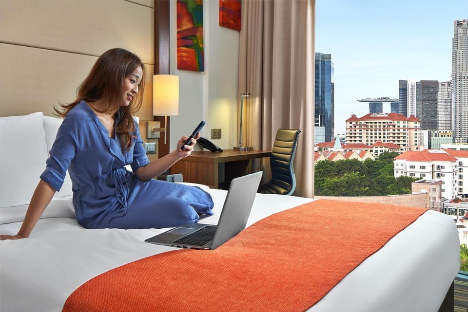 Bed, Photo of the whole room, Bedroom, City view