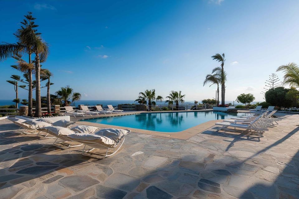 Pool view, Sea view, Swimming pool, sunbed