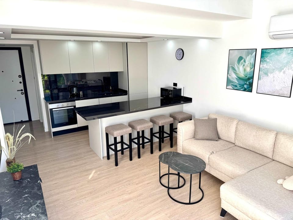 Kitchen or kitchenette, Living room, Dining area, dishwasher, oven, stove, kitchen