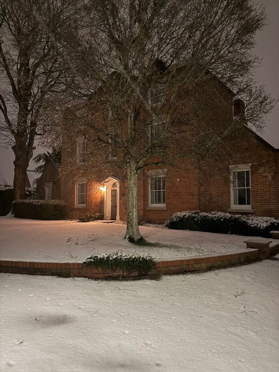 Property building, Night, Winter