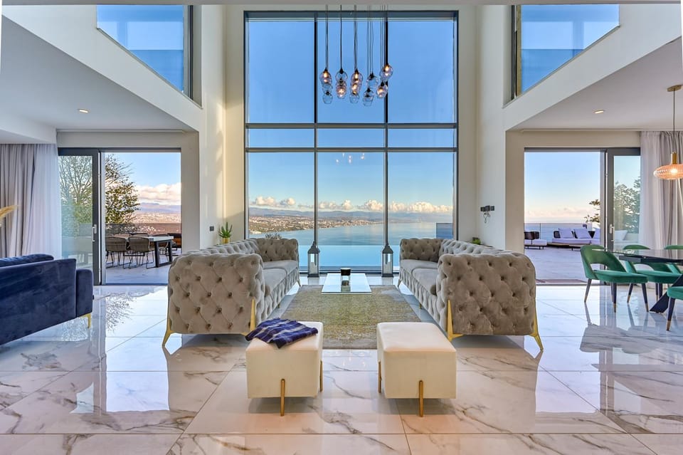 Living room, Seating area, Sea view