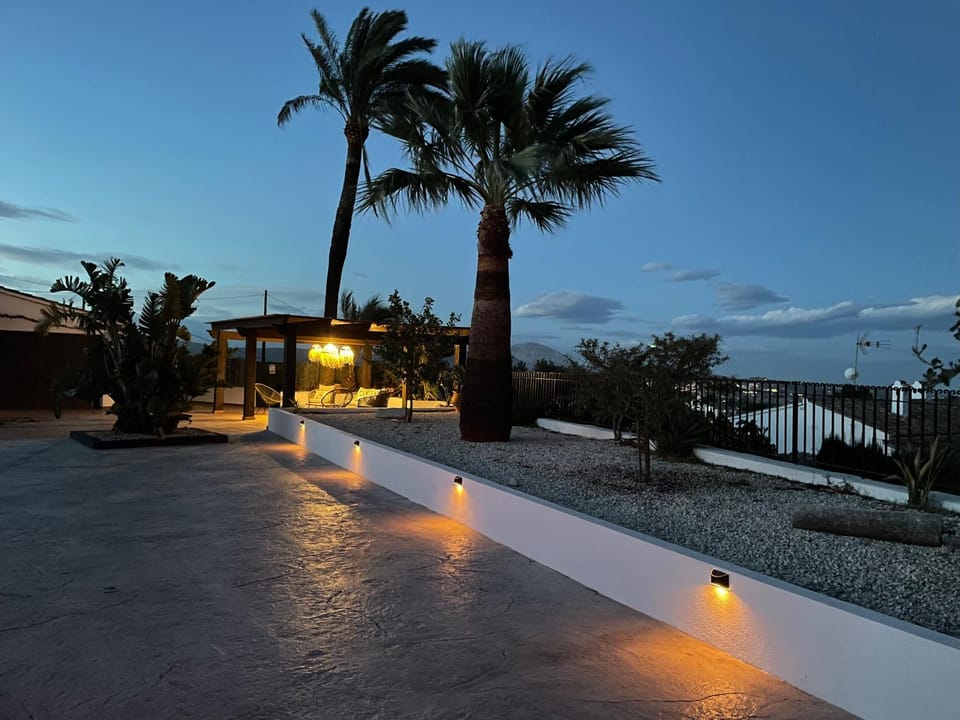 Night, Garden, Parking