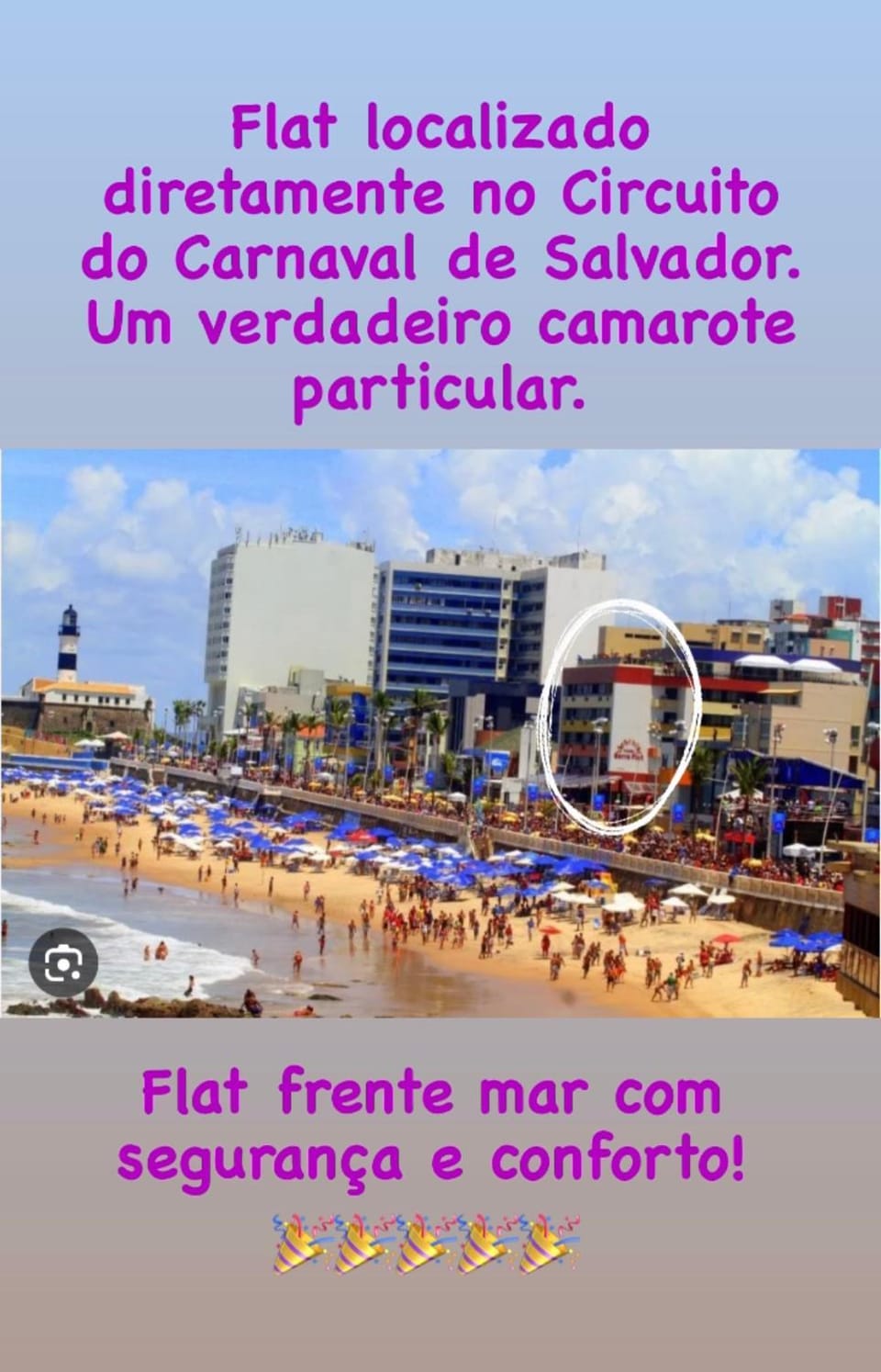 Farol Barra Flat. Vista Mar no Circuito do Carnaval . Em frente a praia. Apartment in Salvador