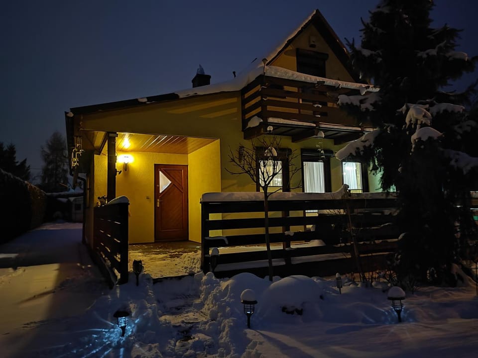 Property building, Patio, Night, Winter