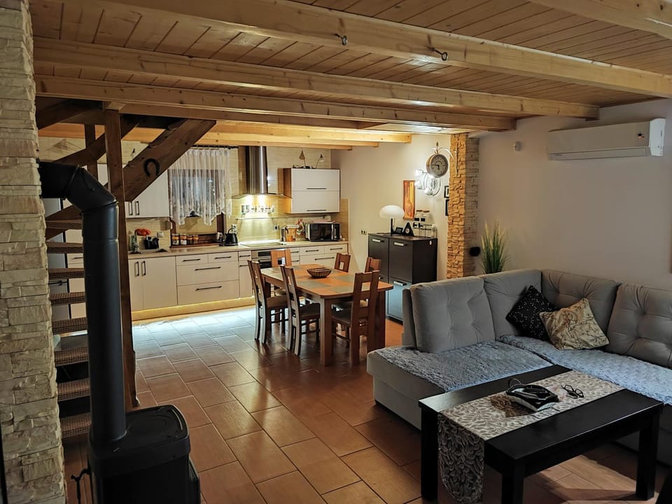 Kitchen or kitchenette, Living room, Seating area, Dining area, oven, stove