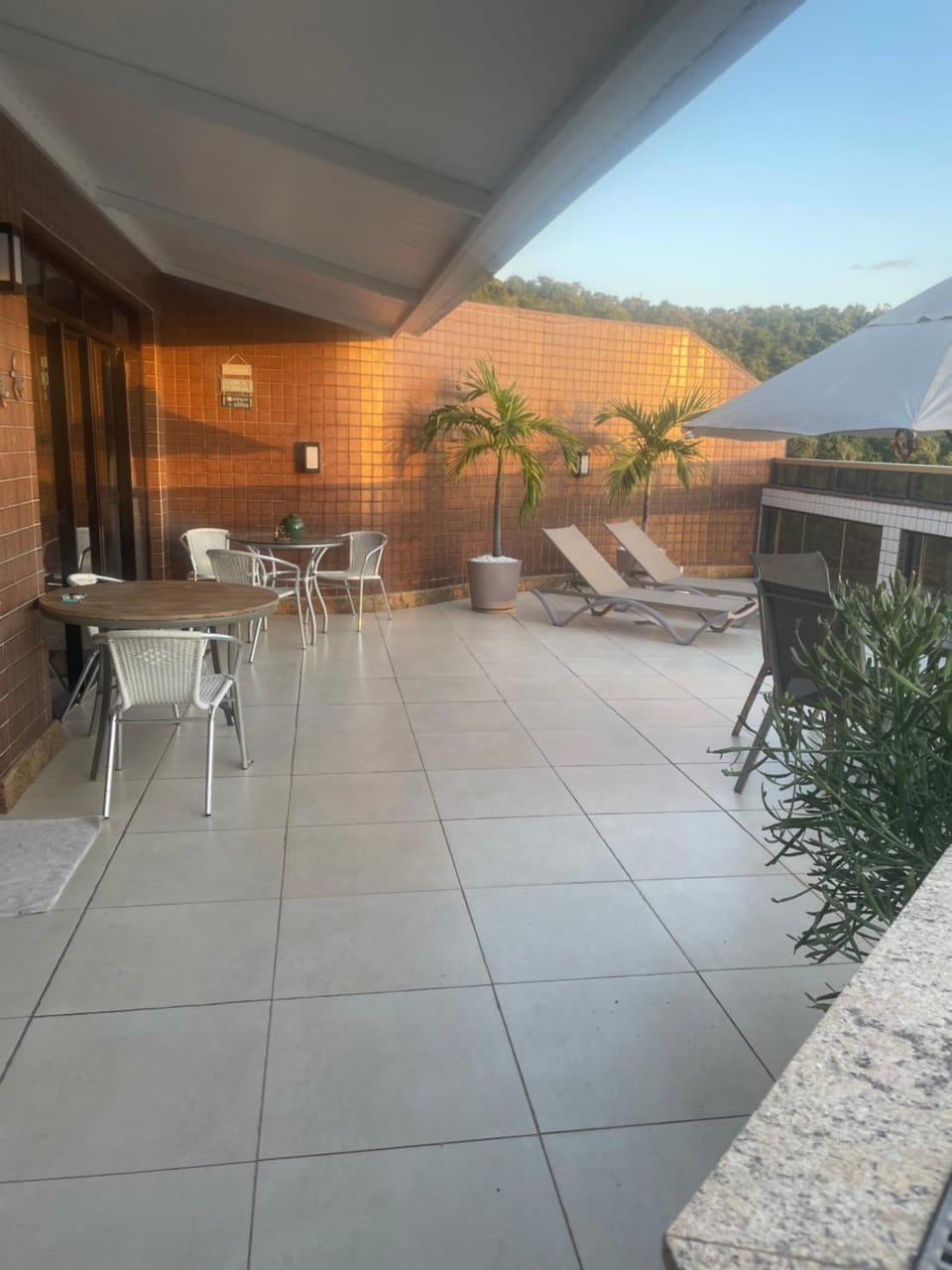 Patio, Day, Natural landscape, View (from property/room), Balcony/Terrace, Pool view, Swimming pool, Time of day, Sunset, sunbed