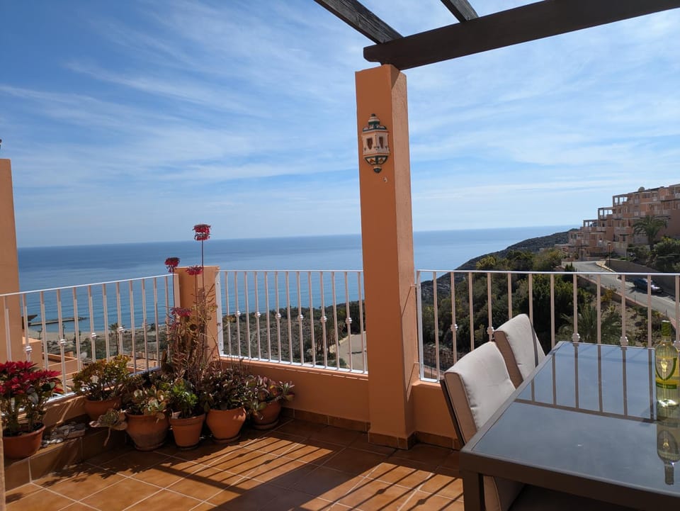 View (from property/room), Balcony/Terrace, Seating area, Sea view