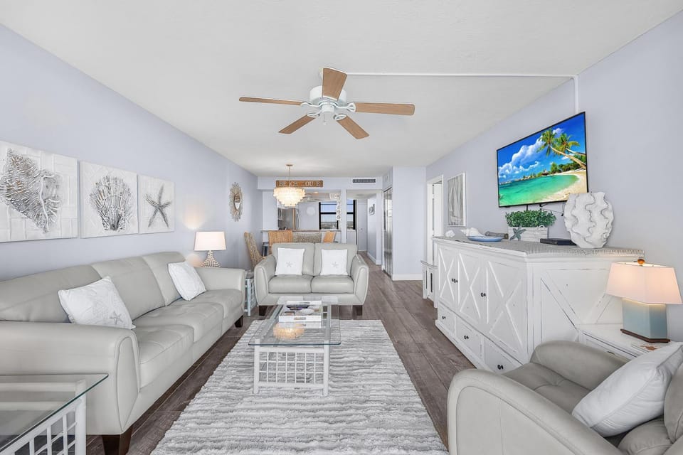 Beachfront condo with views of beach, pool and grill House in Marco Island