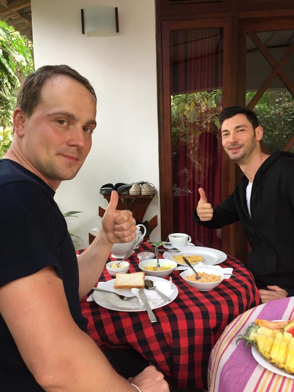 Continental breakfast, group of guests